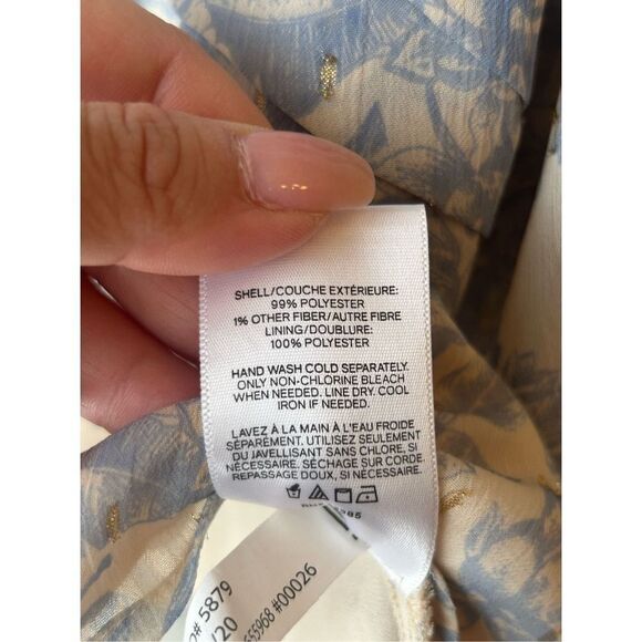 Express chiffon balloon sleeve romantic blouse S - Picture 8 of 10